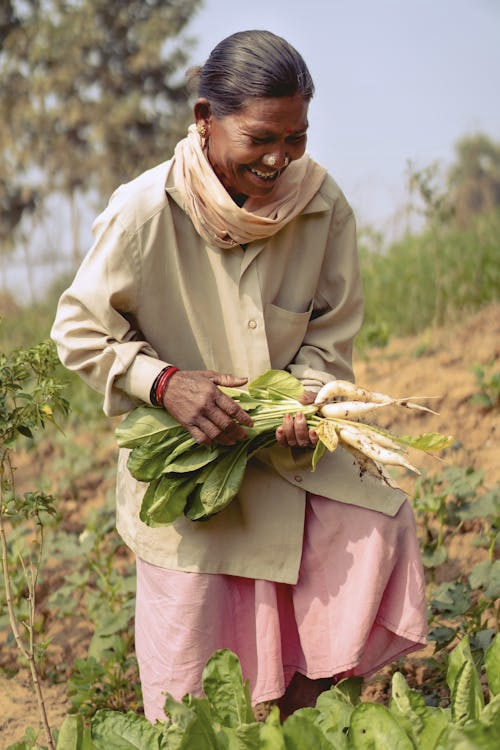 Smiling farmer after harvest
